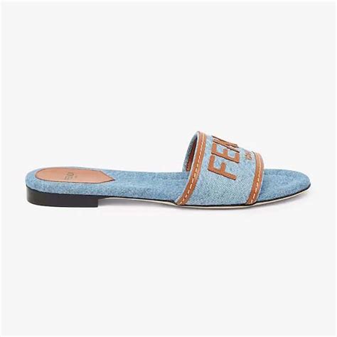 fendi mules flat|fendi denim slides.